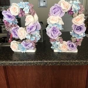 Number “90” Floral Tabletop Decor